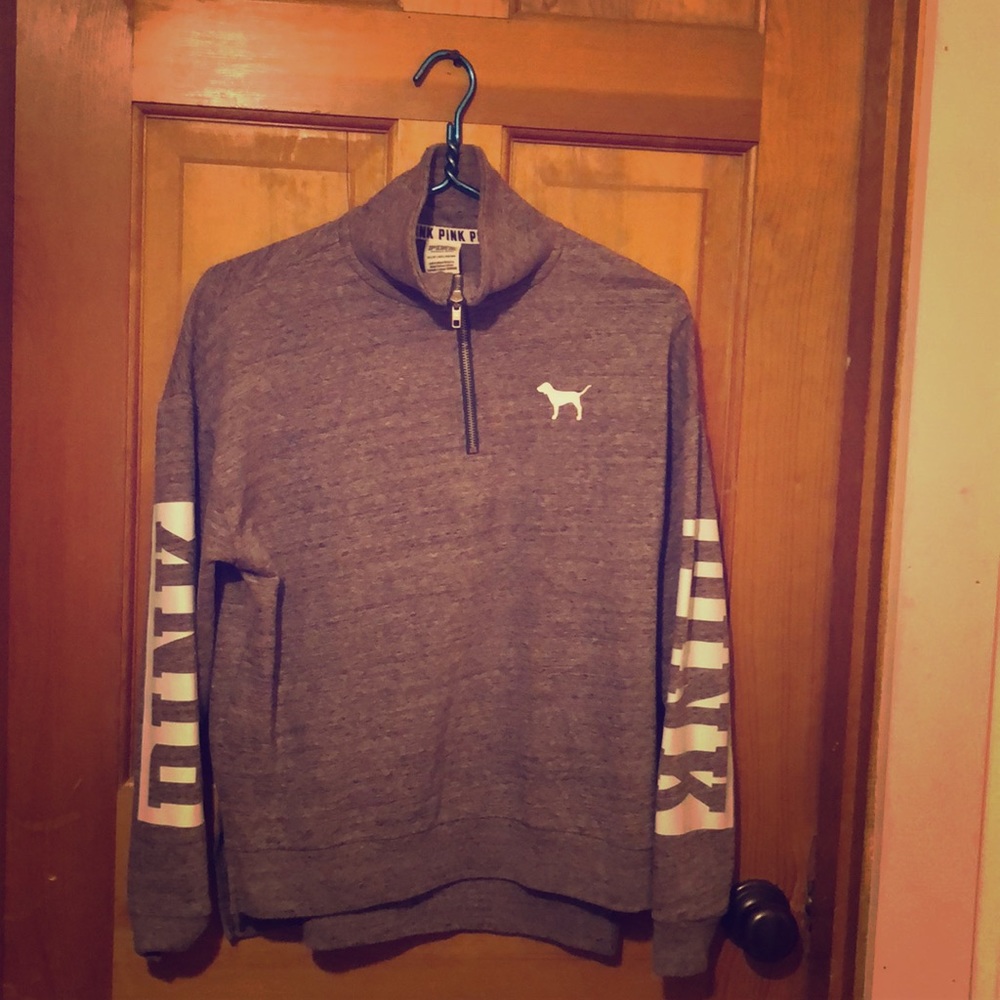 A PINK pullover with logo/ women’s extra small